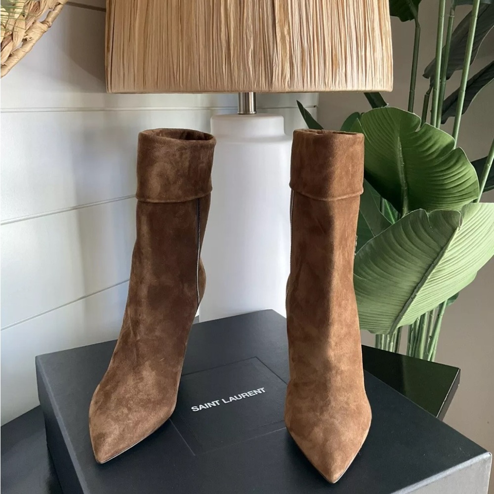 YSL Saint Laurent Liz 85 Suede Boots - Picture 3 of 12